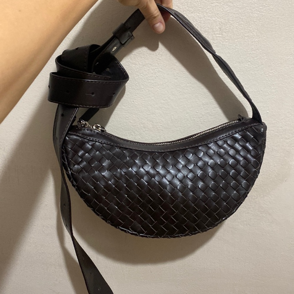 Woven Handmade bag leather by Ukrainian designer bottega venetta style bag